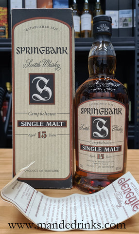 Springbank 15 Year Old (Beige Label Old Bottling)
